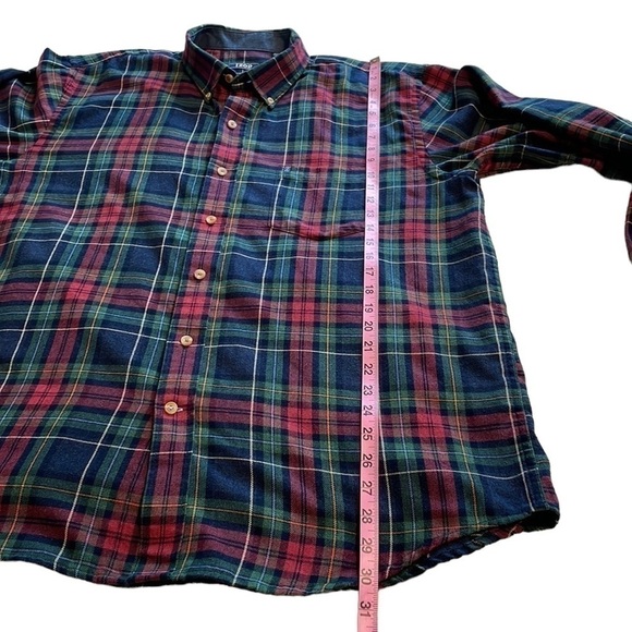 Izod Flannel Button Down Long Sleeve Plaid Shirt - Size XL - Picture 9 of 12
